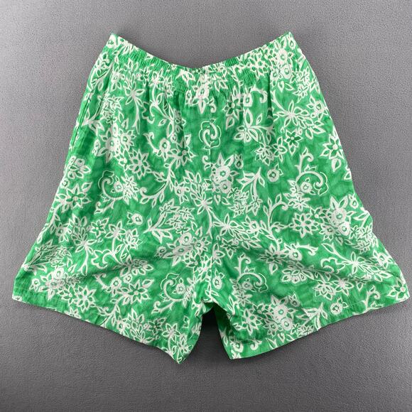 Vtg NOS 80s 90s Two Potato Resort Wear Button Down Shirt + Shorts Set L Green - Picture 4 of 9